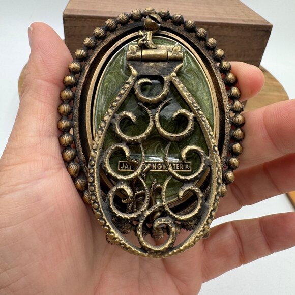 JAY STRONGWATER small oval frame ENAMEL Green SWAROVSKI CRYSTALS - Picture 8 of 12